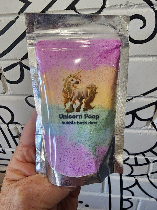 Unicorn Poop bubble bath dust