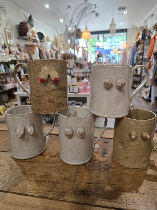Perky boobie mug