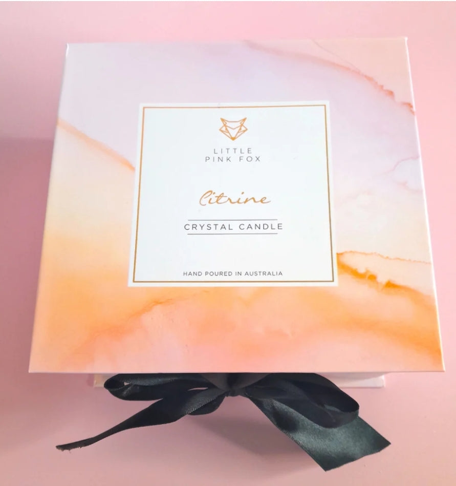 Crystal candle CITRINE