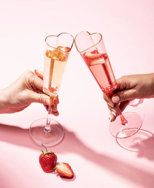 AMOUR LOVE HEART CHAMPAGNE GLASSES🩷