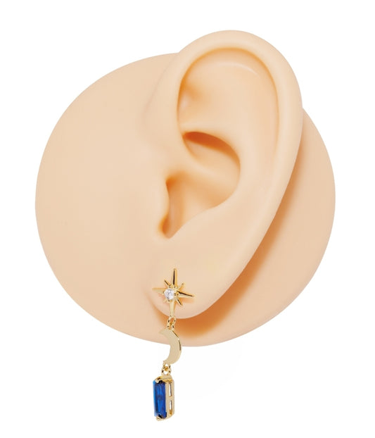 Starry night moon earrings