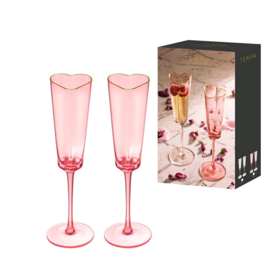 AMOUR LOVE HEART CHAMPAGNE GLASSES🩷