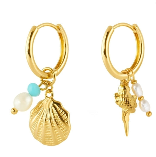Take me to the beach hoop earrings