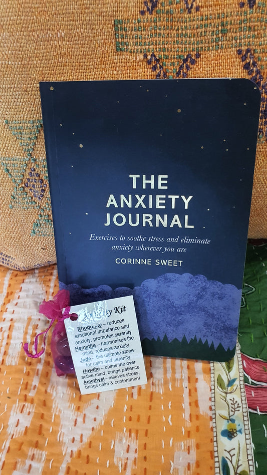Anxiety pack.. Book and crystal set
