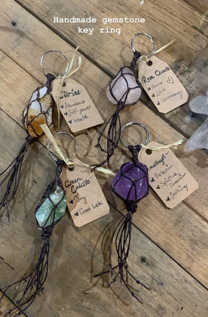 GEMSTONE Key Ring ROSE QUARTS