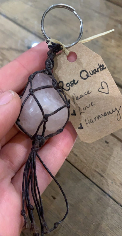 GEMSTONE Key Ring ROSE QUARTS